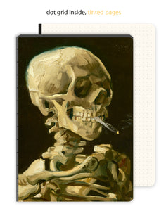 Head of a Skeleton with a Burning Cigarette, Skull A5 Notebook