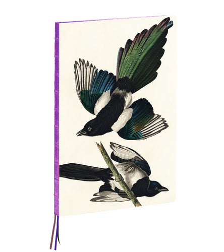 Magpies by John James Audubon A4 Notebook with dotted grid paper