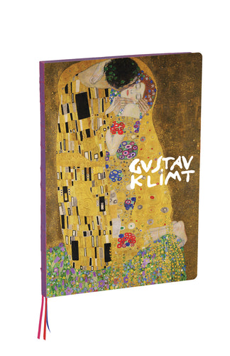 The Kiss by Gustav Klimt A4 Notebook with dotted grid paper